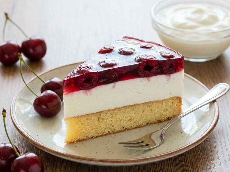 Cherry and Fermented Cream Cake