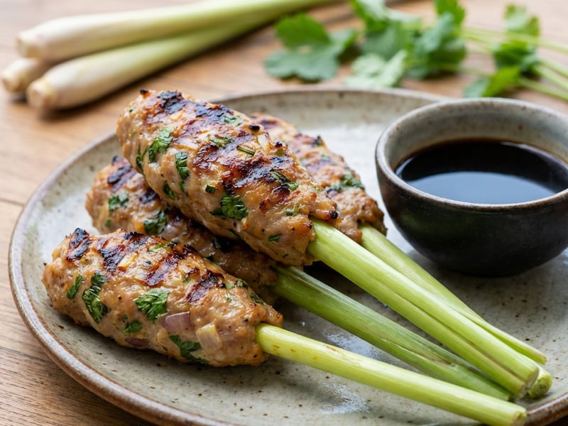 Nem lui - Frigărui de porc cu lemongrass