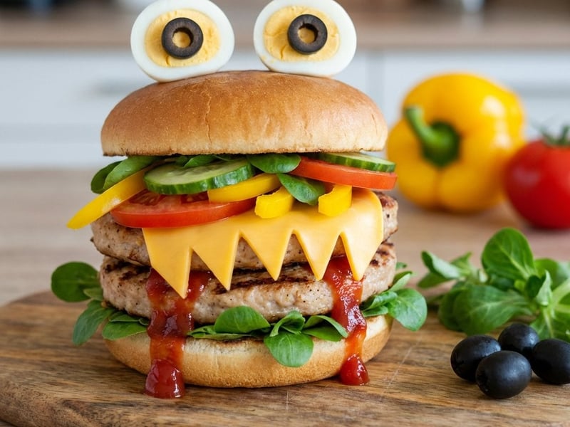 Burger monstruos | Rețetă distractivă pentru copii