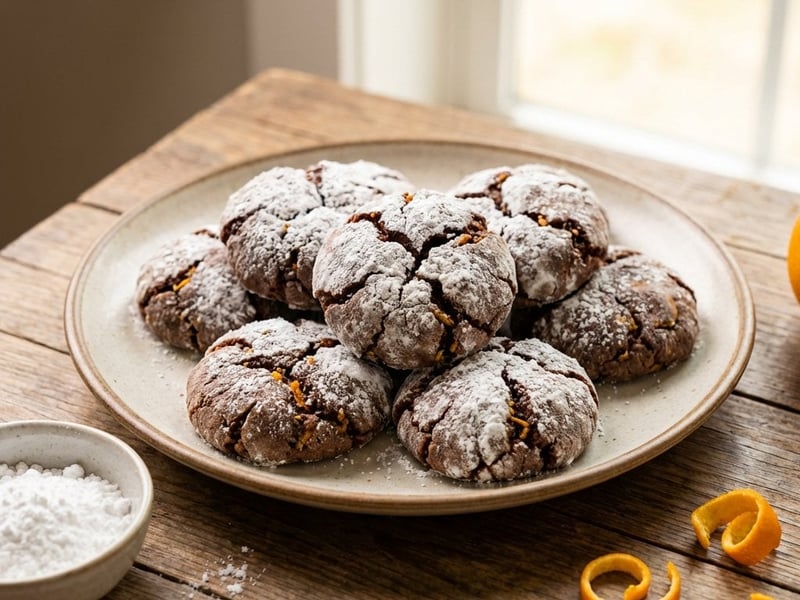 Cracked Orange and Cocoa Cookies