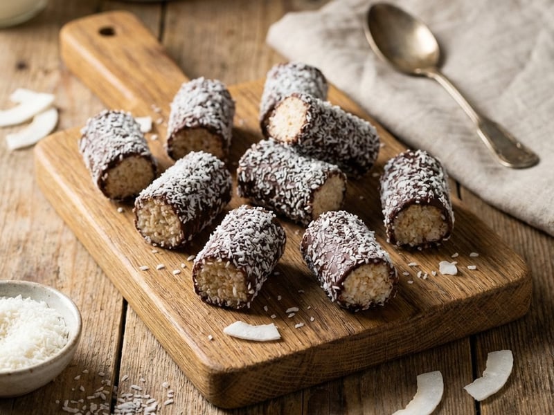 Rulouri cu nucă de cocos și ciocolată (fără coacere)