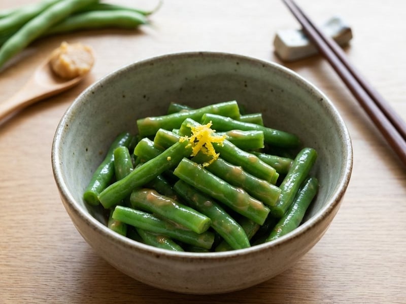 Păstăi de fasole verde cu miso