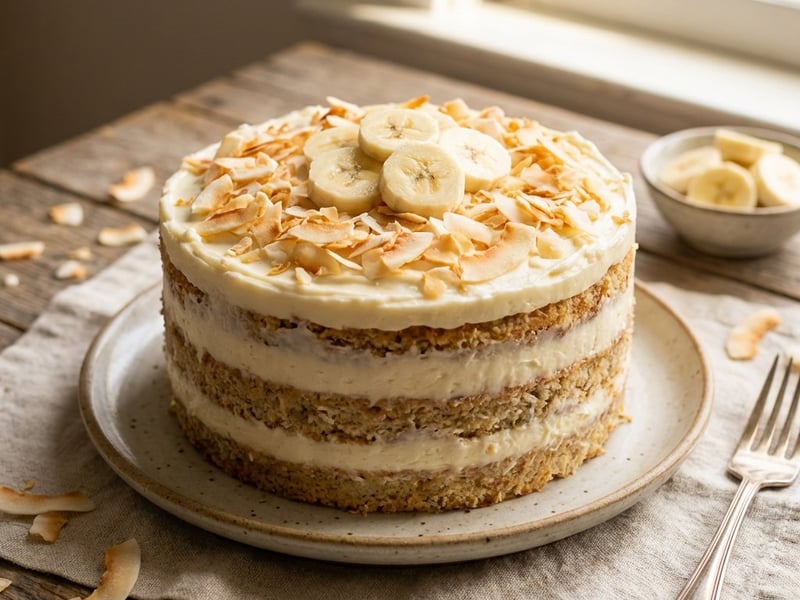 Tort de nucă de cocos cu banane