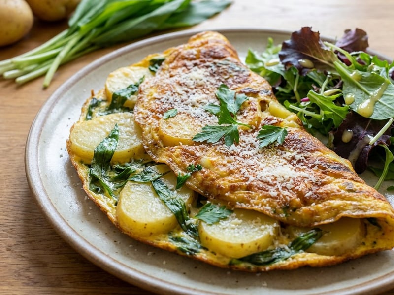 Omletă de cartofi cu leurdă