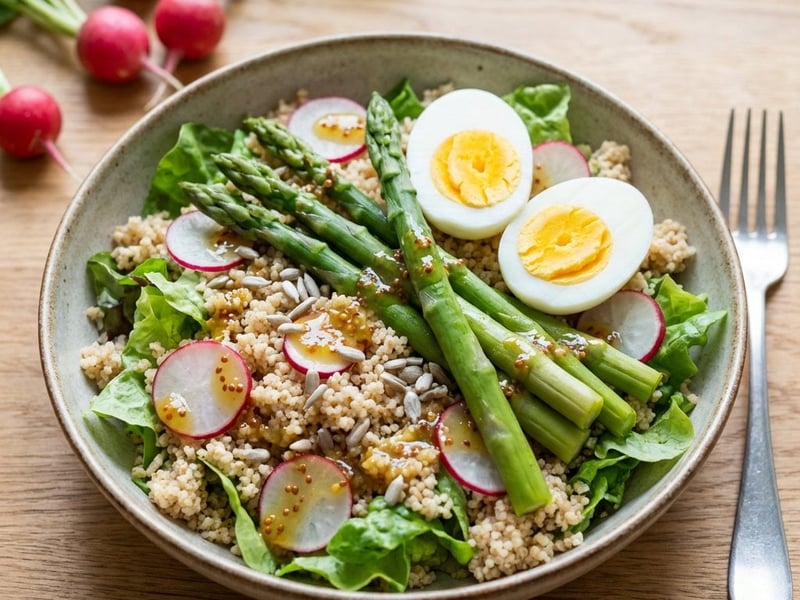 Asparagus Salad with Eggs and Honey Mustard Dressing