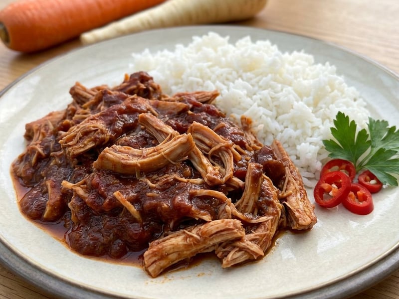 Curcan fraged la slow cooker (Pulled Turkey)