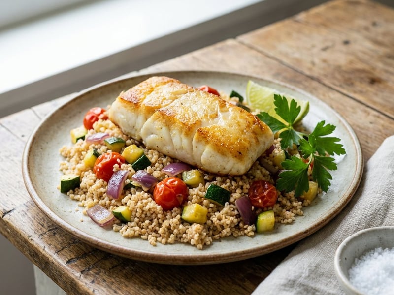 Cod with Couscous and Vegetables