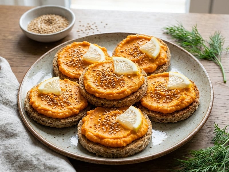 Carrot and Sesame Paste Canapés