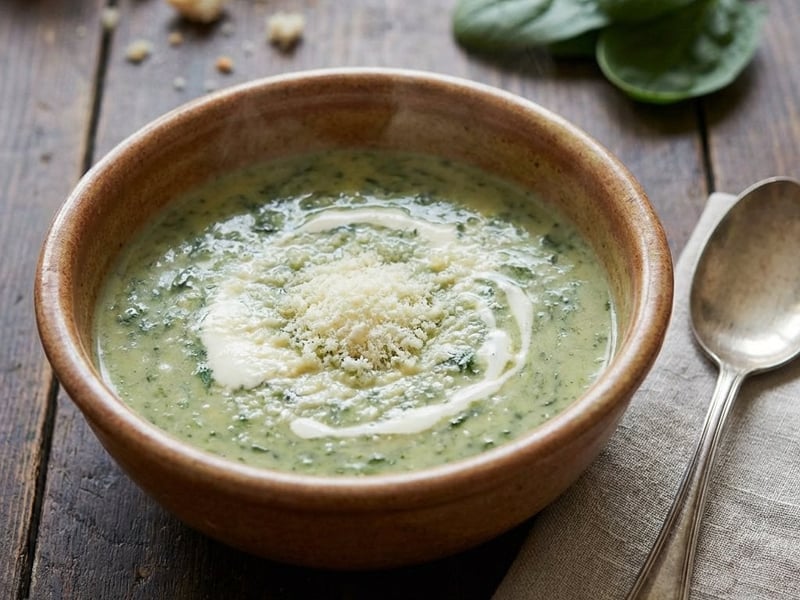 Creamy Spinach Soup with Parmesan