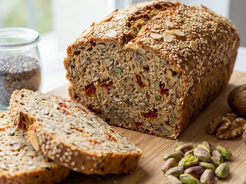 Low-carb bread with seeds and nuts