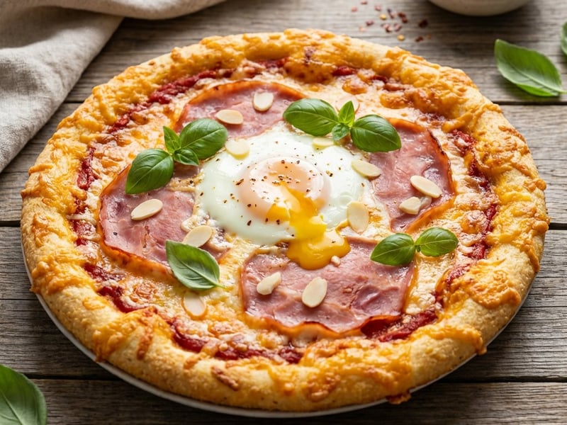 Pizza cu brânză cheddar și migdale (Low Carb)