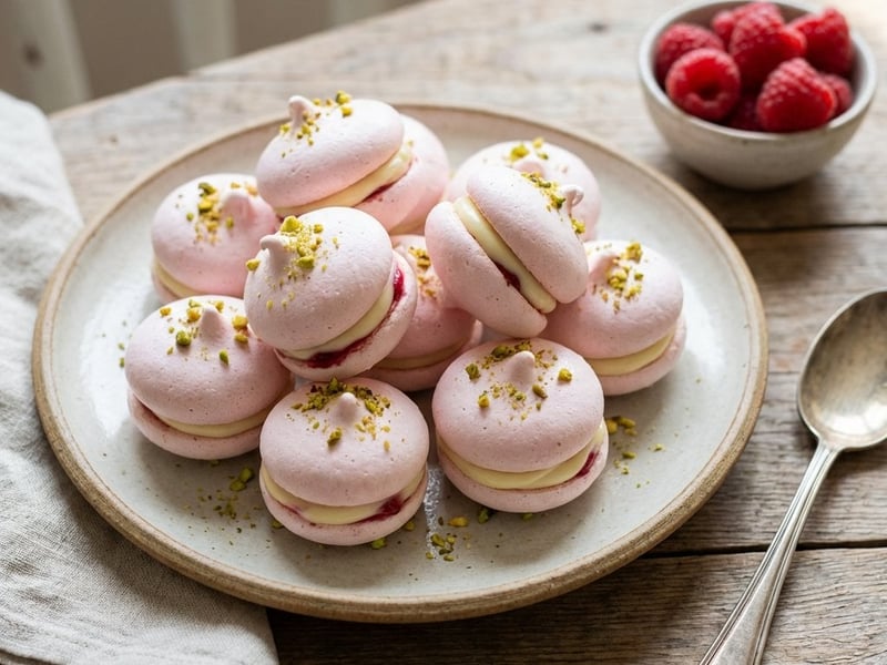 Meringues with Raspberry and White Chocolate
