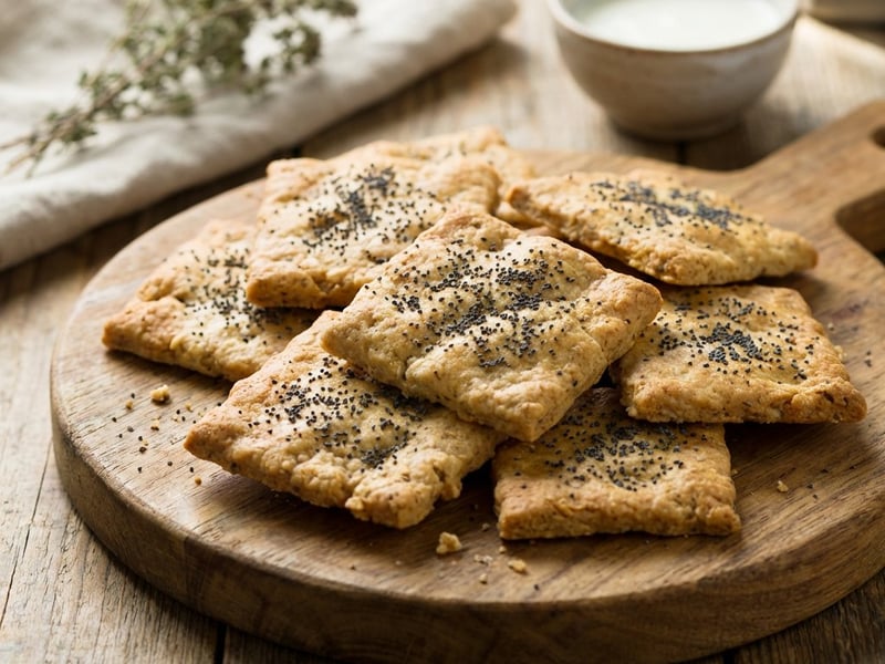 Savory Crackers with Poppy Seeds and Buttermilk