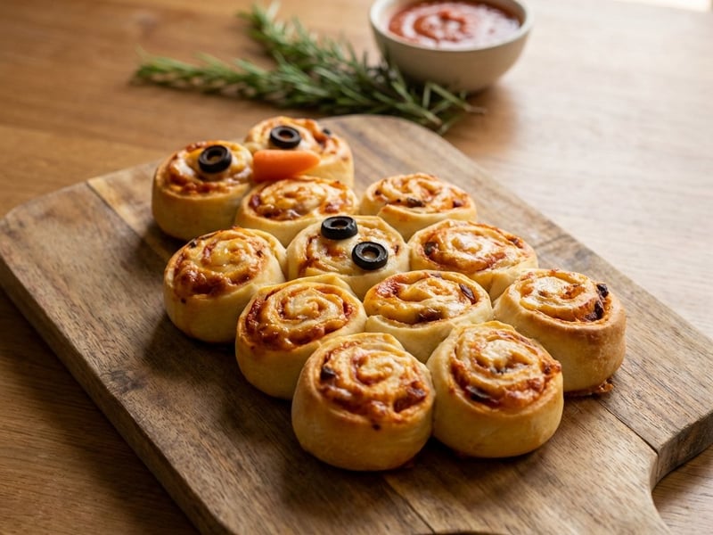 Pizzete în formă de om de zăpadă