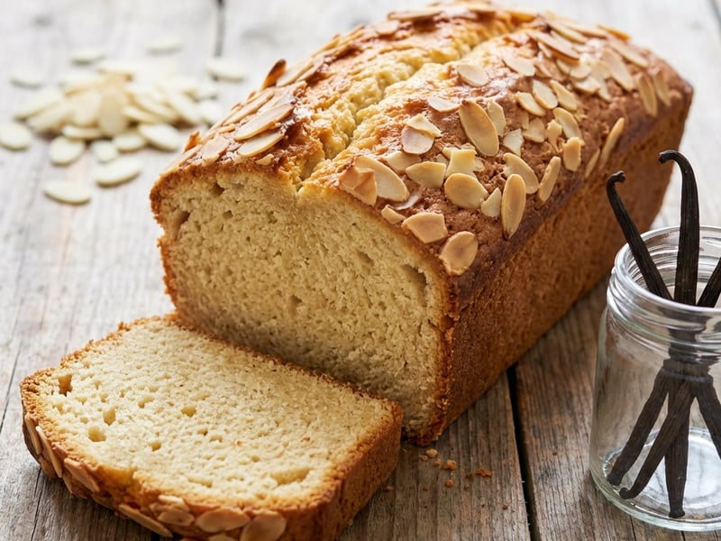 Chec vegan cu vanilie și migdale (fără gluten)