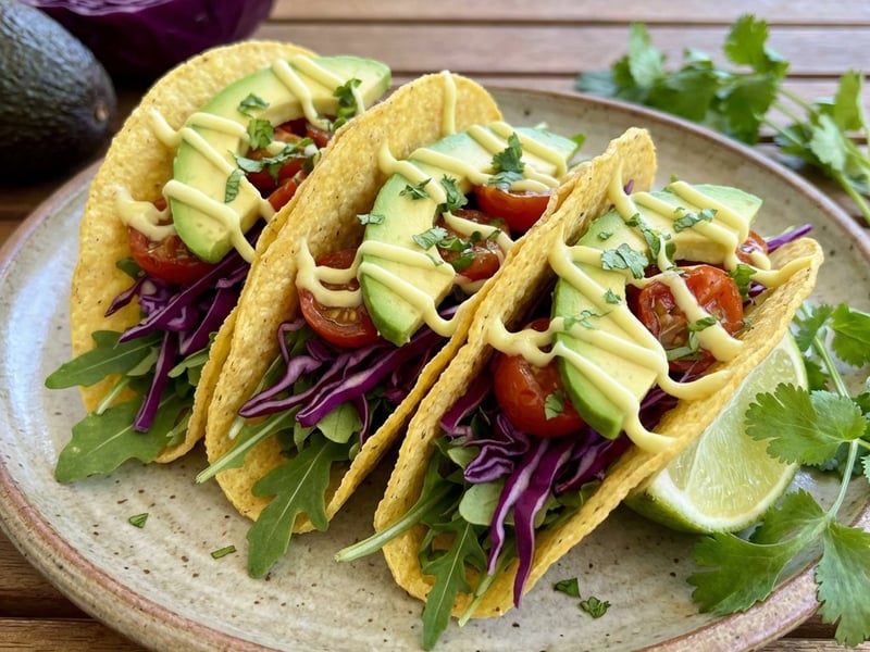 Vegetarian Tacos with Lime Mayonnaise