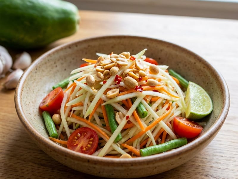 Salată de papaya verde | Som Tam Thai Răcoritor
