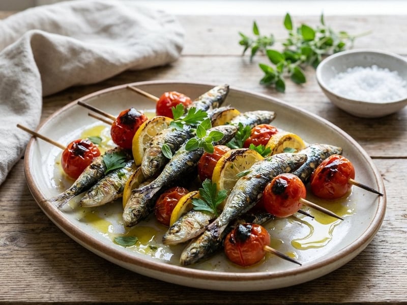 Grilled Sardines with Herbs and Lemon