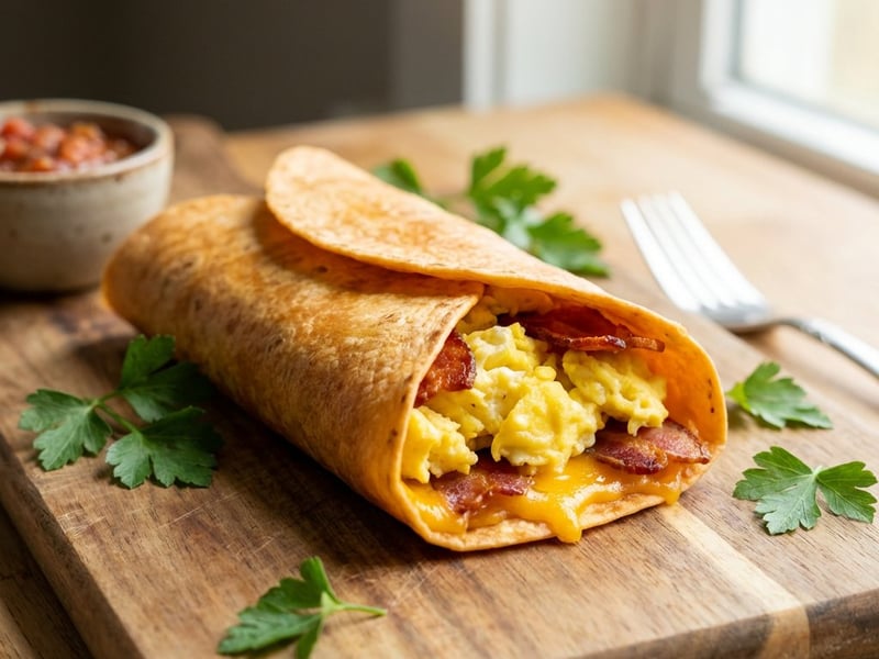 Tortilla Wrap cu Ou și Bacon