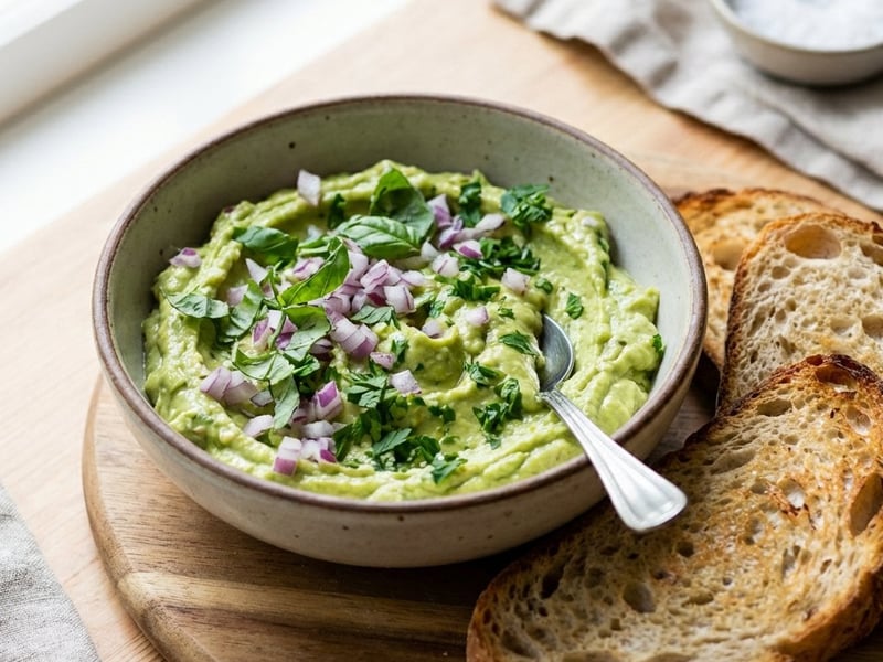 Pastă de avocado cremoasă cu ierburi proaspete