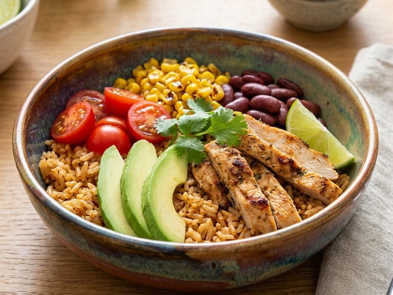 Mexican Bowl cu pui și avocado