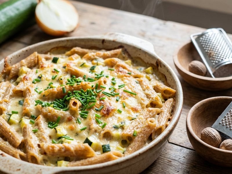 Mac 'n' cheese cu dovlecei și paste integrale