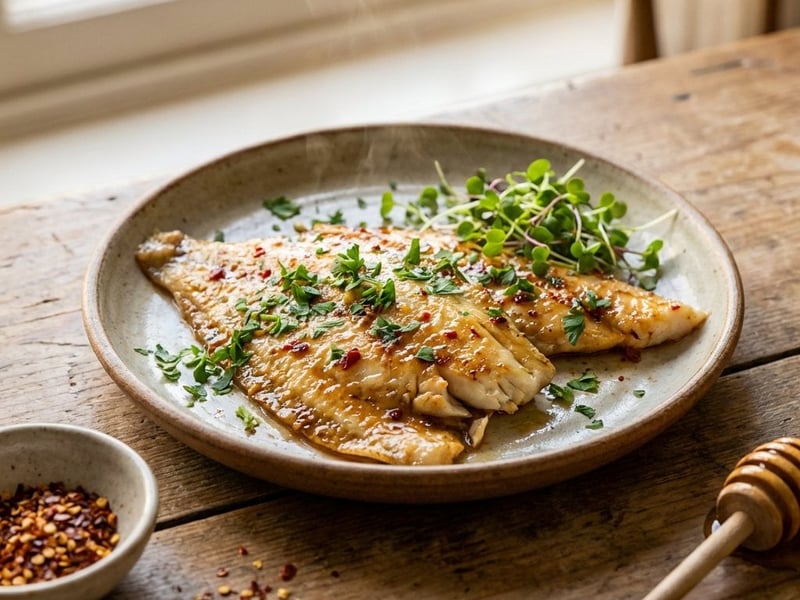 Honey and Chili Glazed Plaice
