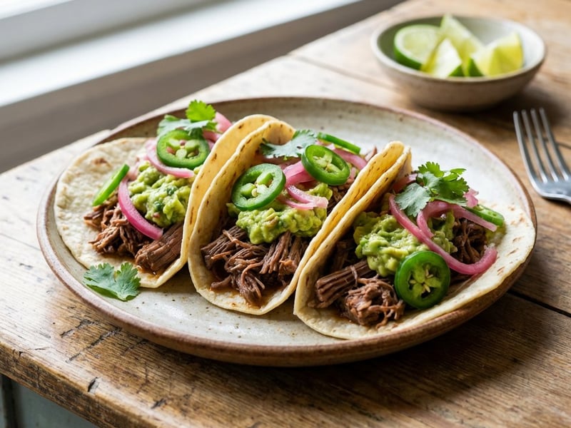 Tacos cu vită fragedă și guacamole