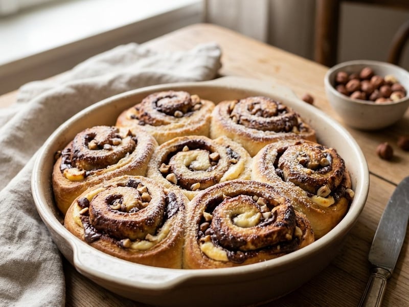Chocolate and Hazelnut Cream Snails