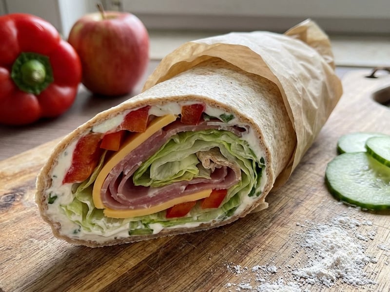 Homemade spelt tortilla wrap