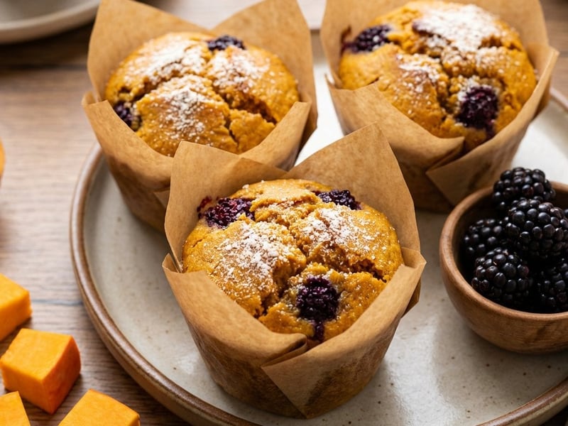 Pumpkin and Blackberry Muffins