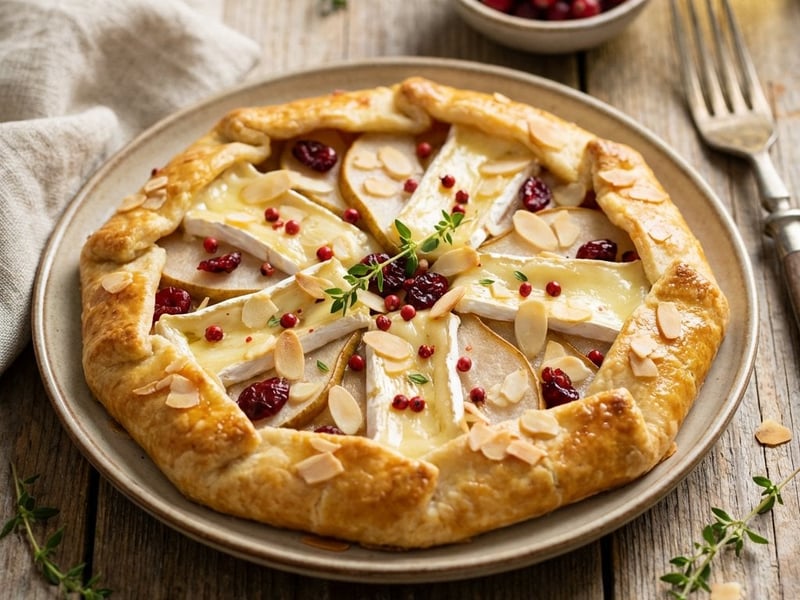 Tartă sărată de toamnă cu Camembert și pere