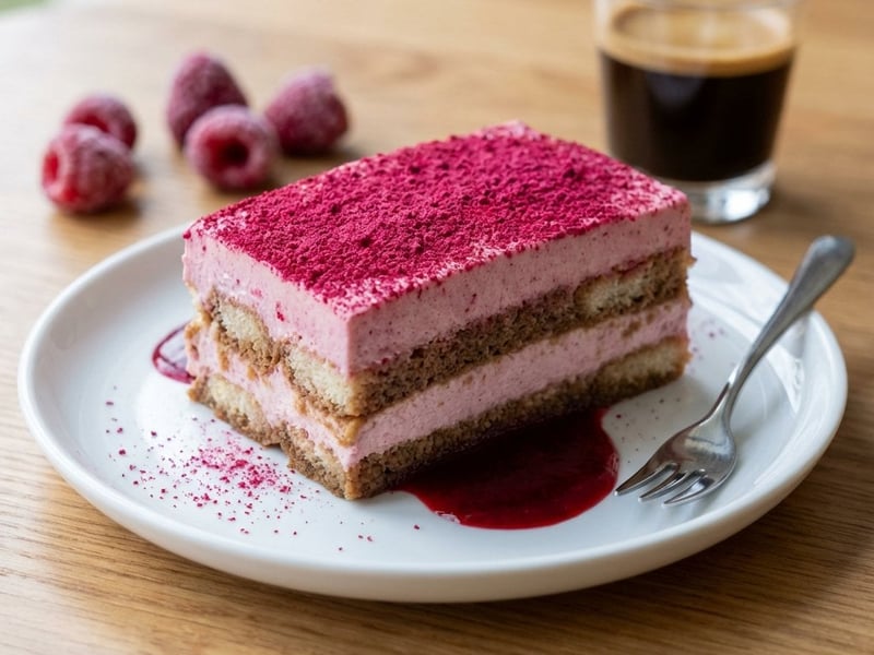 Tiramisu cu zmeură și mascarpone