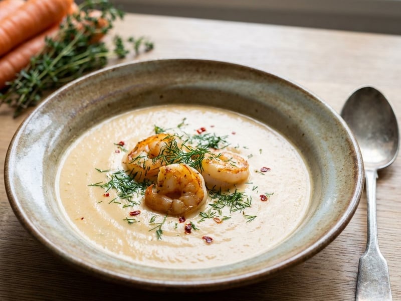 Creamy Fish Soup with Shrimp and Dill