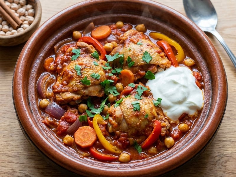 Chicken Tagine with Chickpeas and Harissa