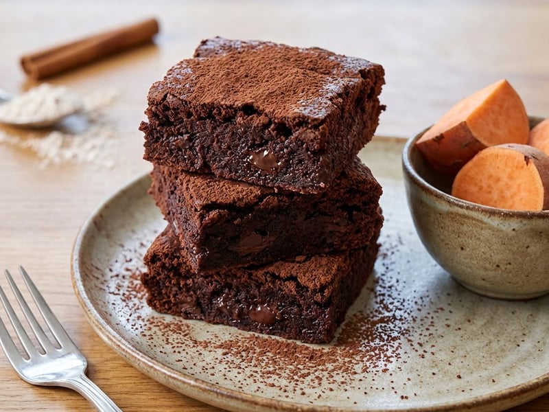 Brownies cu cartof dulce și ciocolată neagră