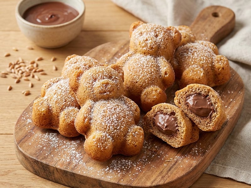 Ursuleți pufoși cu umplutură cremoasă de cacao