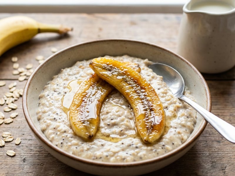 Terci de ovăz cu banană caramelizată