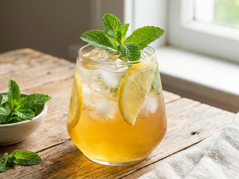Mint and Apple Juice Spritz