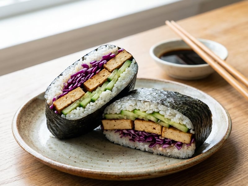 Onigirazu cu tofu