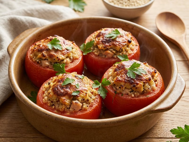 Roșii umplute cu pui și quinoa