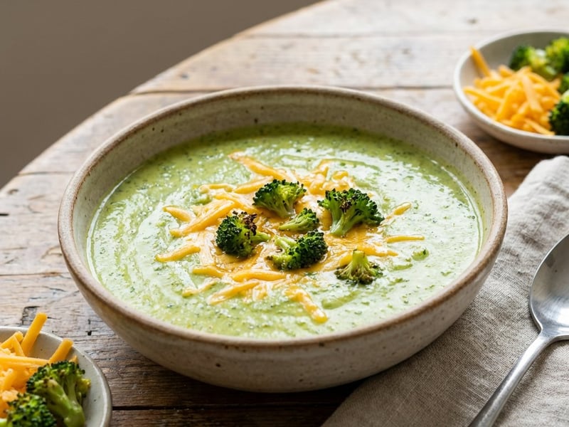 Supă cremă de broccoli cu cheddar