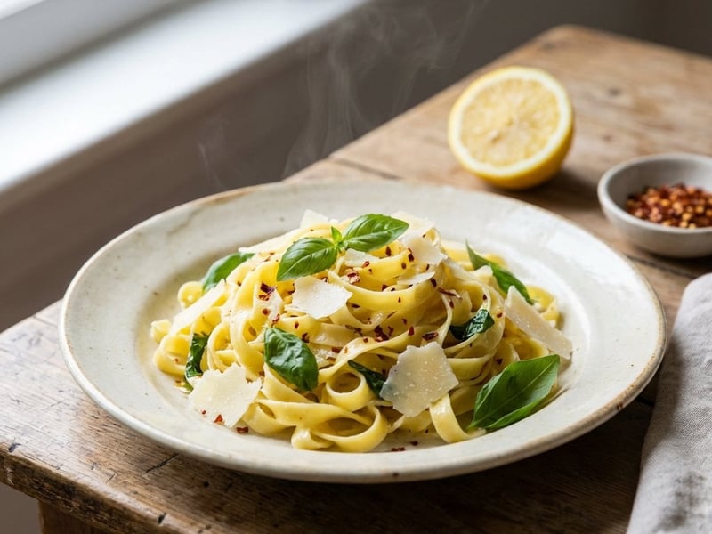 Lemon and Basil Tagliatelle