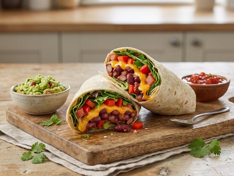 Wrap cu fasole și cheddar