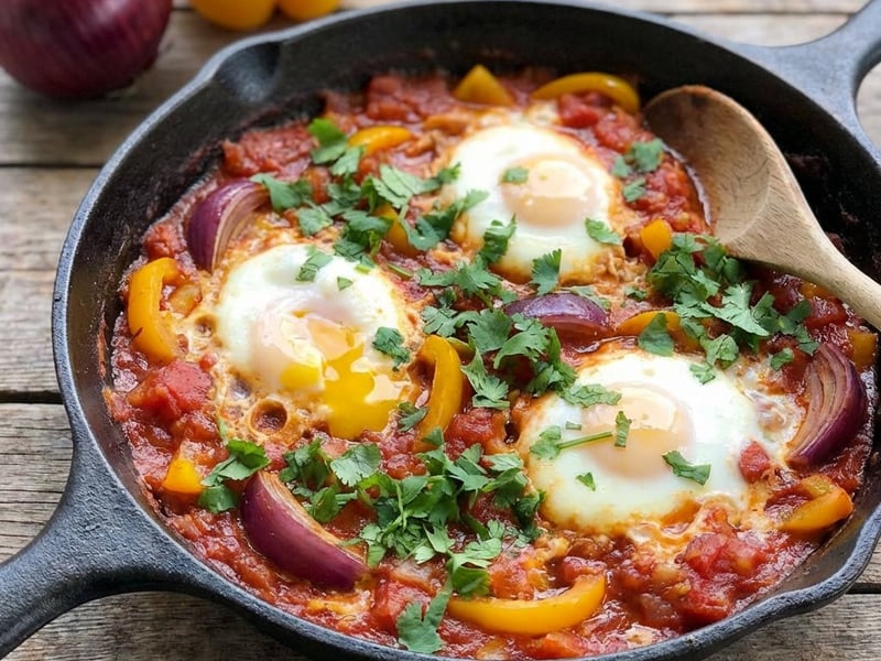 Shakshouka with Eggs and Tomatoes