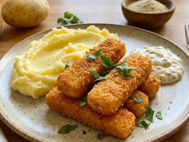 Fish Fingers with Mashed Potatoes