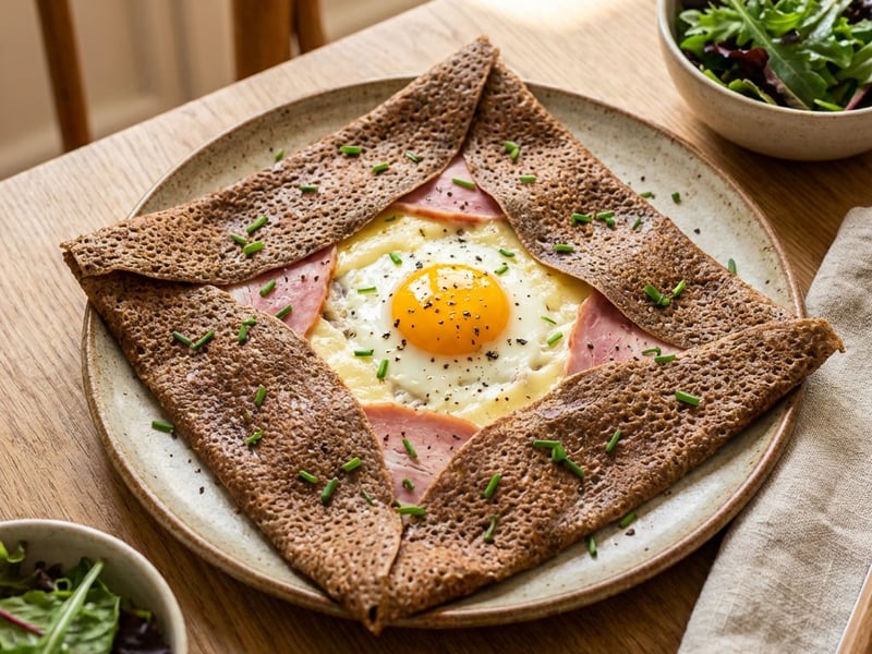 Galette complète cu ou și șuncă