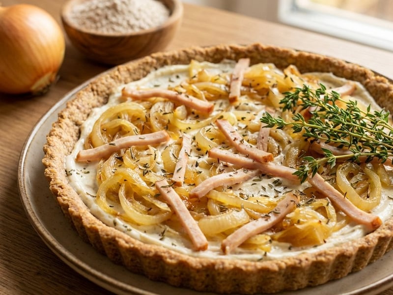 Onion and Chicken Ham Tart