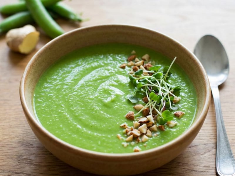 Spring Pea Cream Soup with Ginger