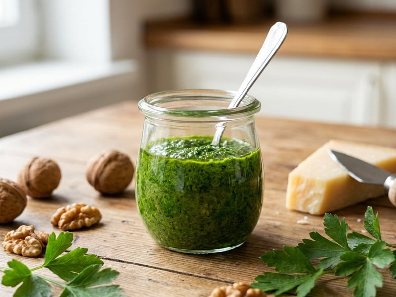 Parsley Pesto with Walnuts and Parmesan